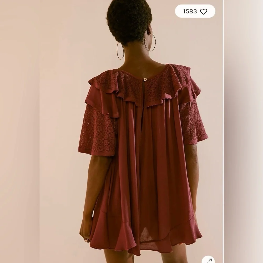 Free People Rush for Ruffles Romper, Size Medium (v) - Picture 2 of 13